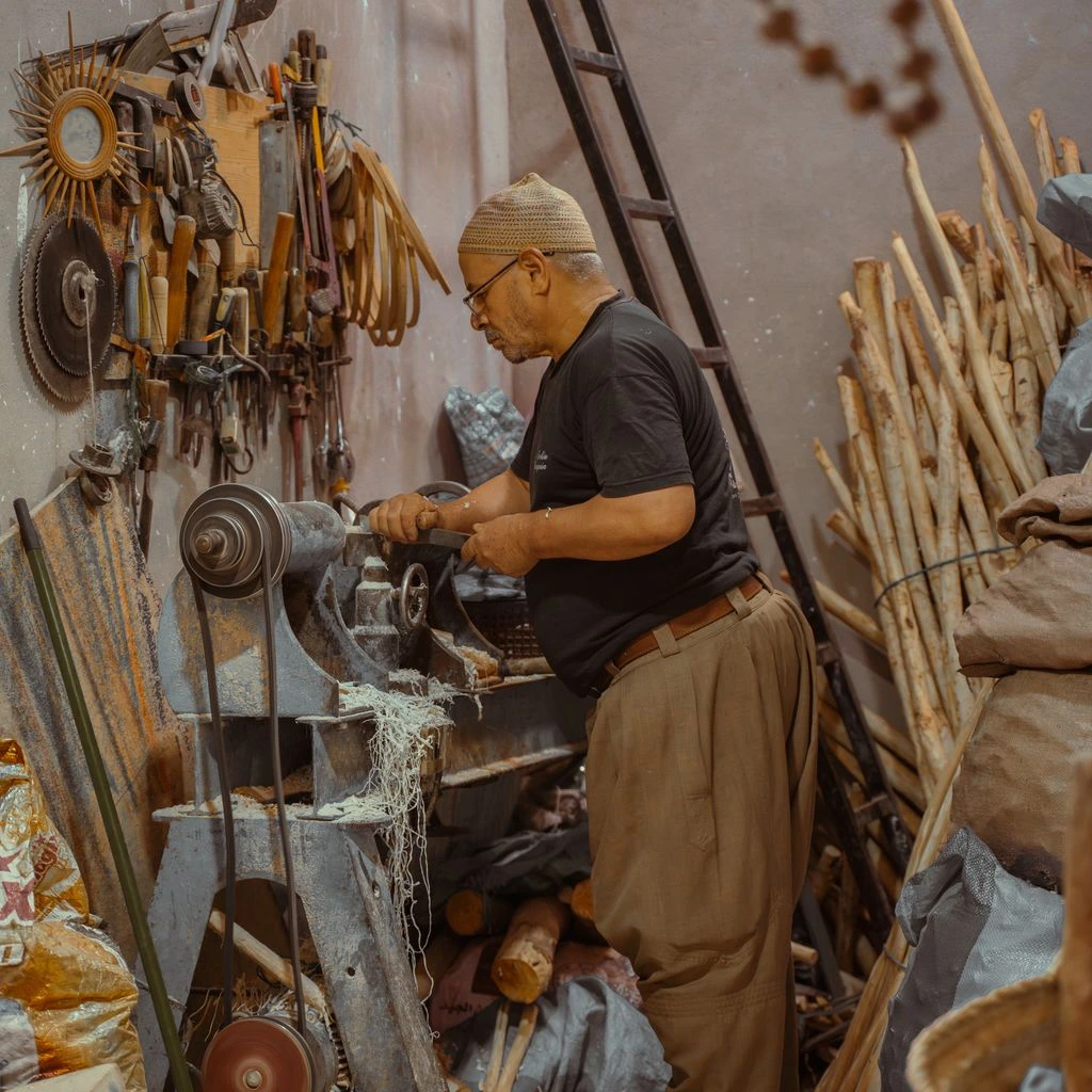 Brass workshop in the medina of Marrakech.
